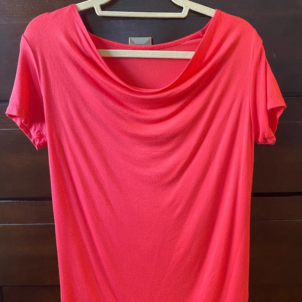Boatneck Bright Pink Short Sleeve T-Shirt